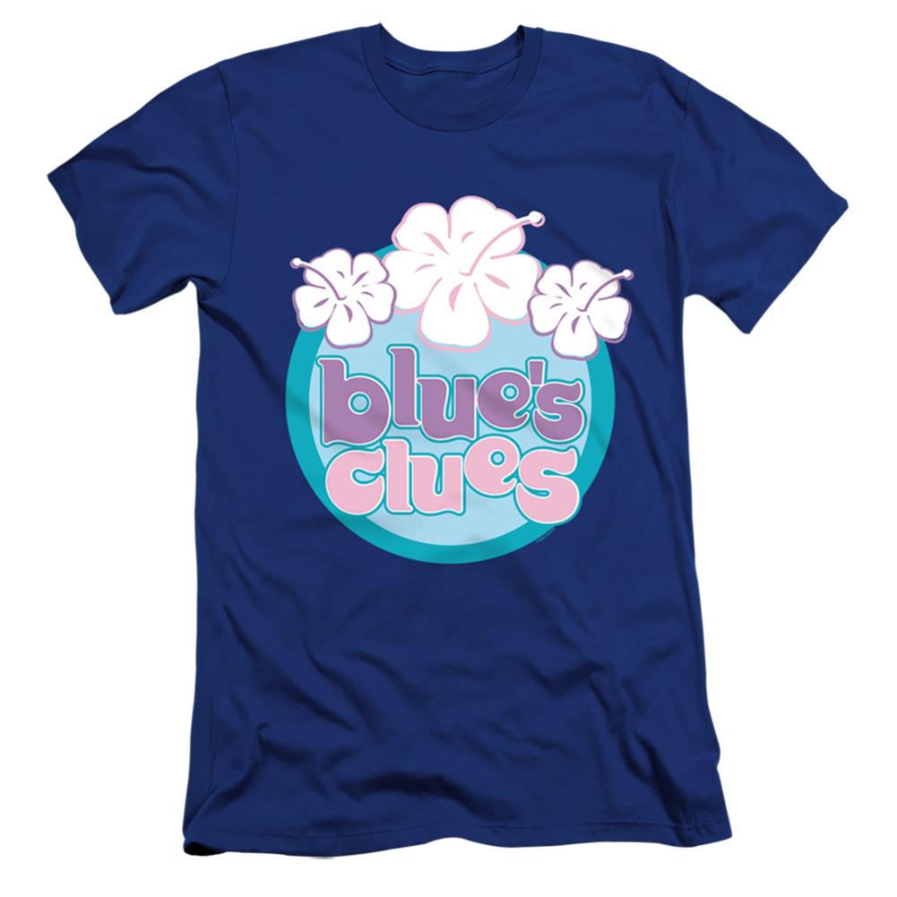 Blue's Clues Hawaiian Flowers Men's Ultra-Soft 30/1 Cotton Slim Short-Sleeve T-Shirt