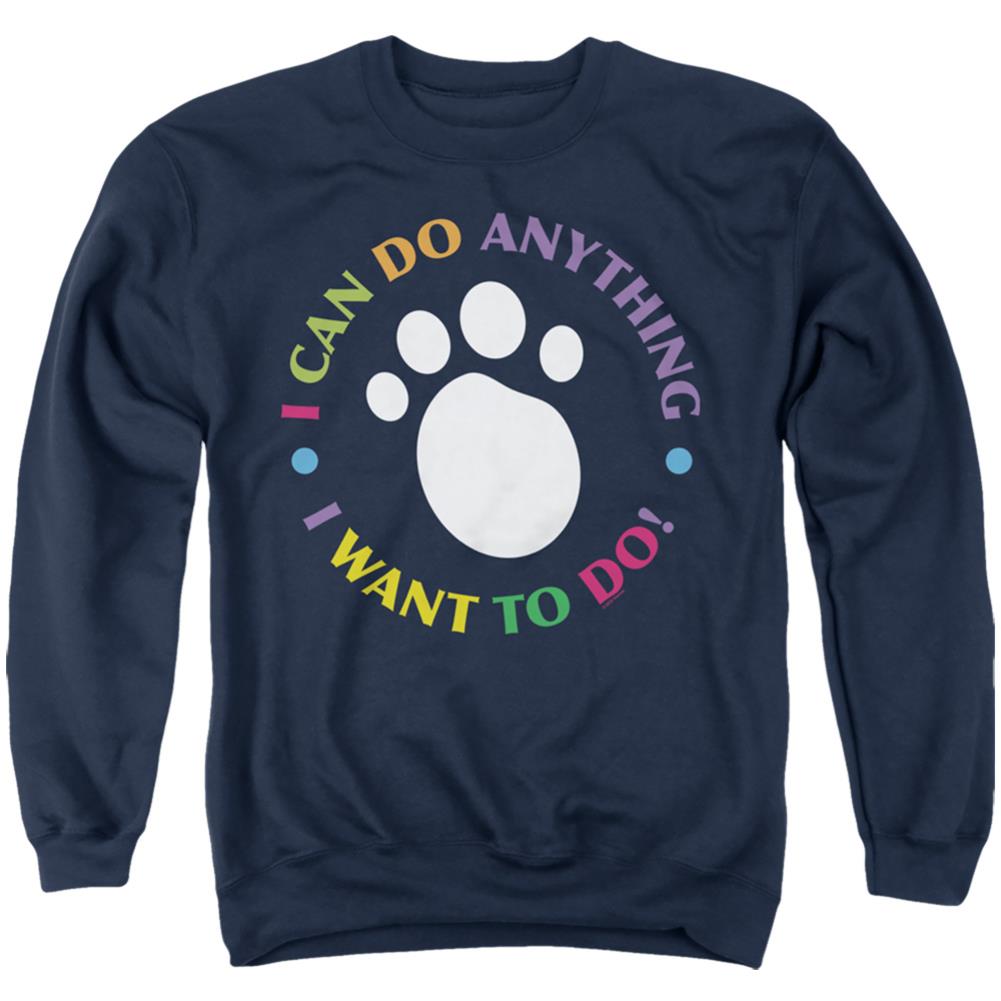Blue's Clues I Can Do Anything! Men's Crewneck 50 50 Poly Long-Sleeve T-Shirt