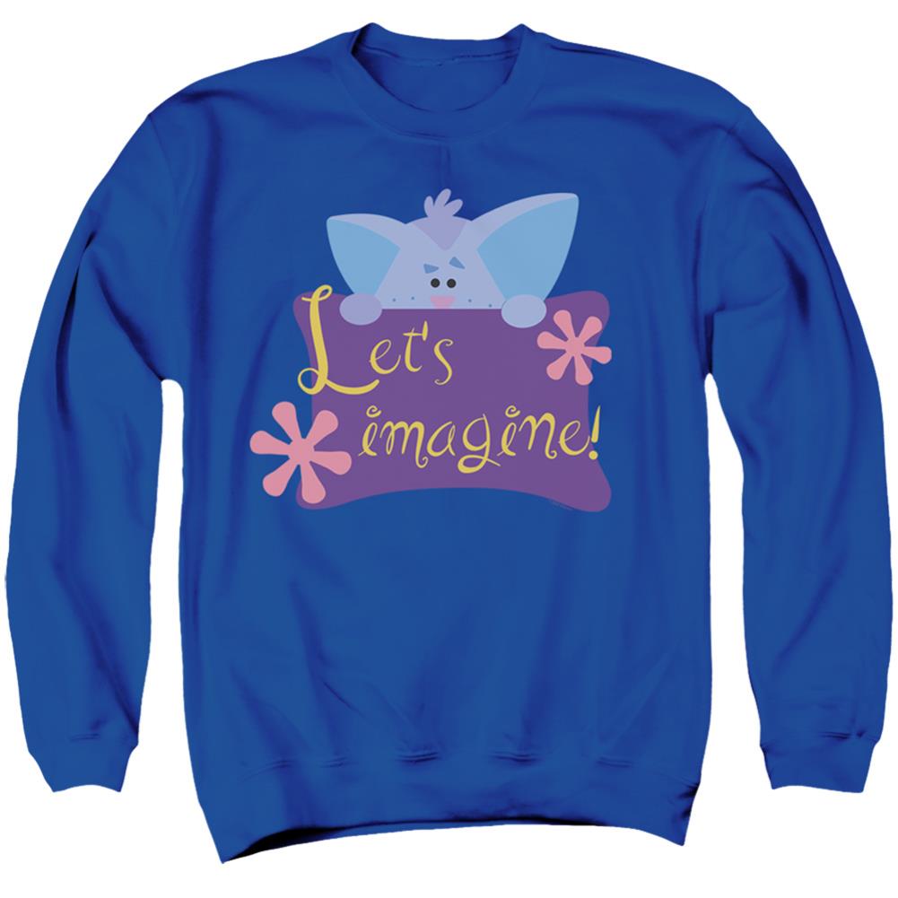 Blue's Clues Let's Imagine! Men's Crewneck 50 50 Poly Long-Sleeve T-Shirt