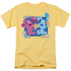 Blue's Clues Magenta And Flowers Men's 18/1 Cotton Short-Sleeve T-Shirt