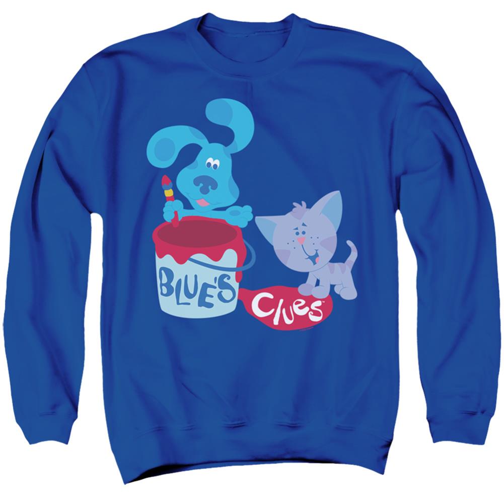 Blue's Clues Paint It! Men's Crewneck 50 50 Poly Long-Sleeve T-Shirt