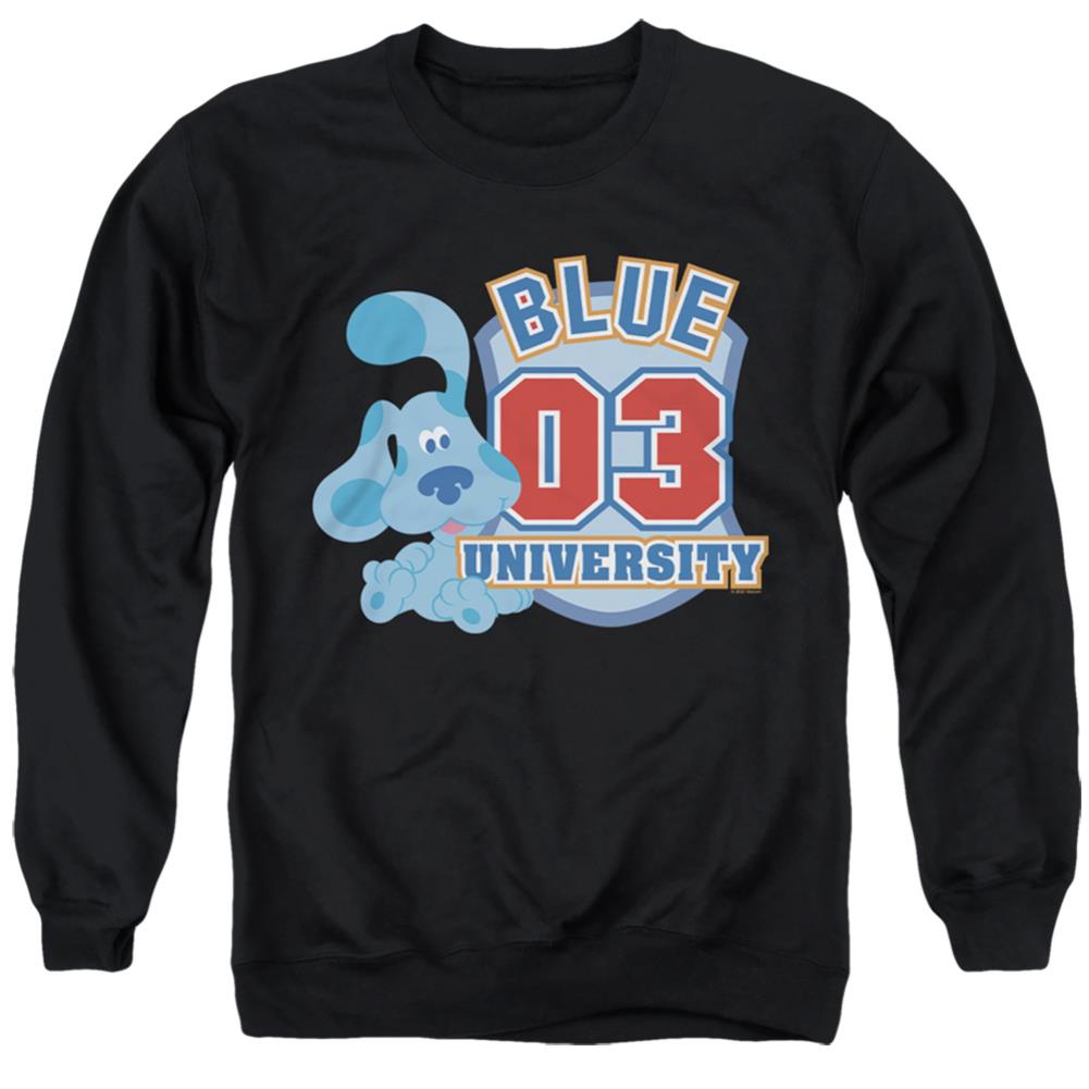 Blue's Clues University Men's Crewneck 50 50 Poly Long-Sleeve T-Shirt