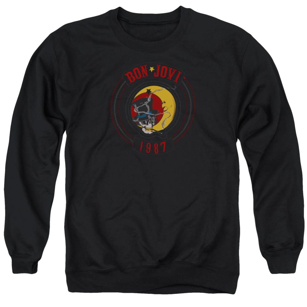 Bon Jovi 1987 Men's Crewneck 50 50 Poly Long-Sleeve T-Shirt