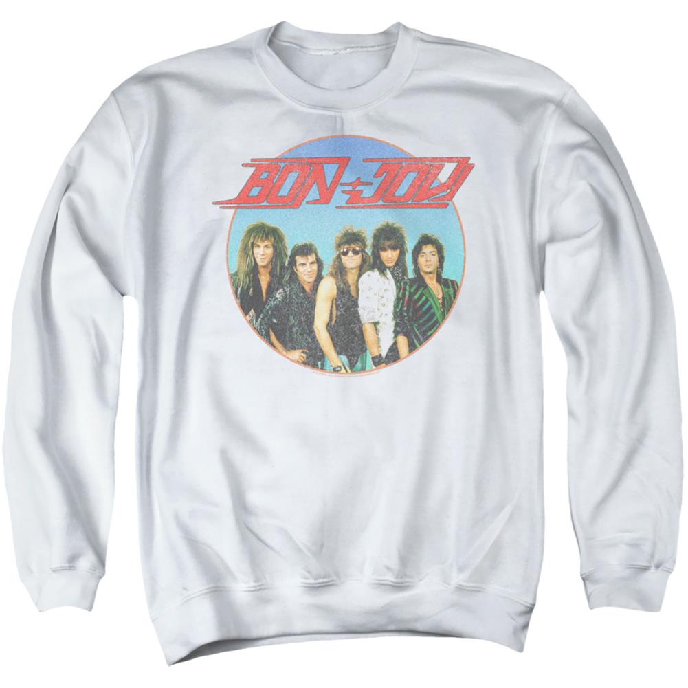 Bon Jovi Bon Sphere Men's Crewneck 50 50 Poly Long-Sleeve T-Shirt