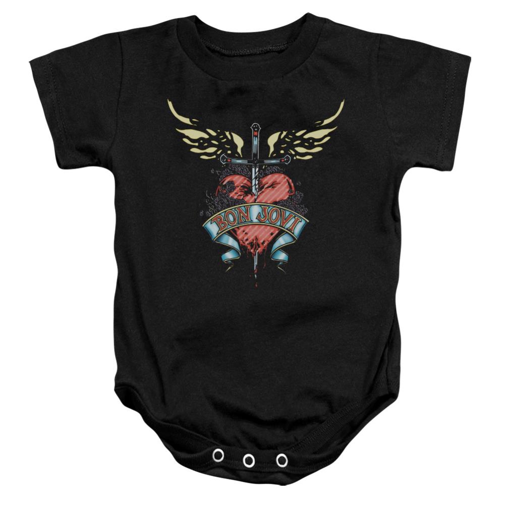 Bon Jovi Daggered Infant's Cotton Short-Sleeve Snapsuit