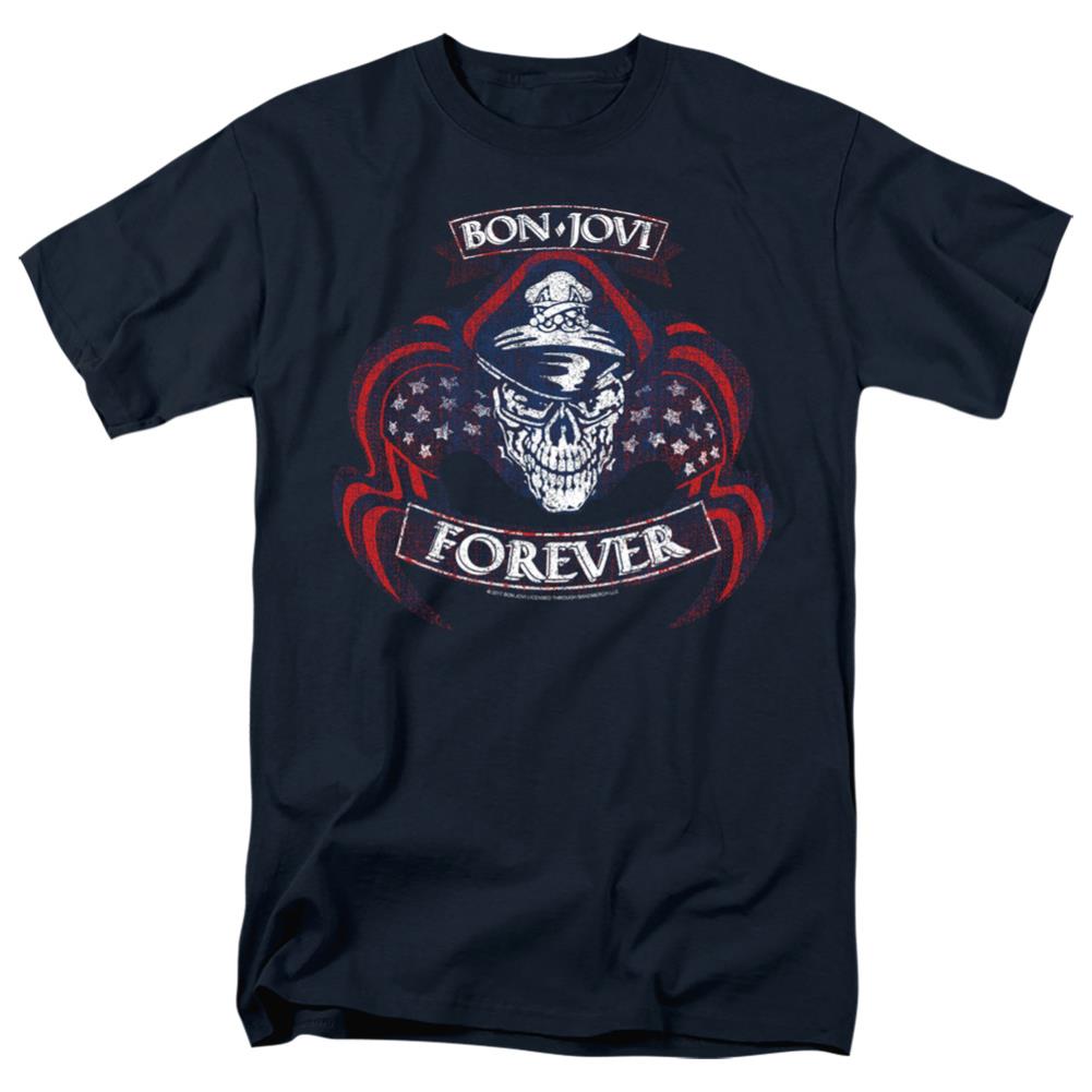 Bon Jovi Forever Skull Men's 18/1 Cotton Short-Sleeve T-Shirt