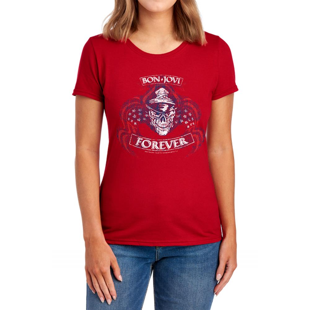 Bon Jovi Forever Skull Women's 18/1 Cotton Short-Sleeve T-Shirt