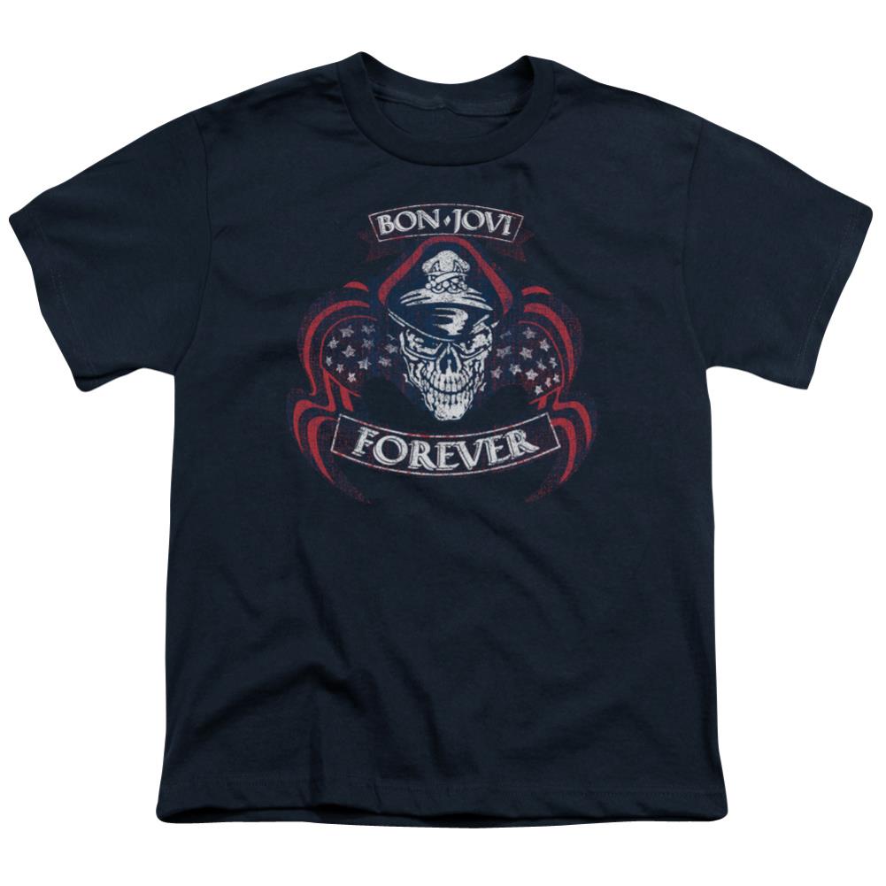 Bon Jovi Forever Skull Youth 18/1 100% Cotton Short-Sleeve T-Shirt