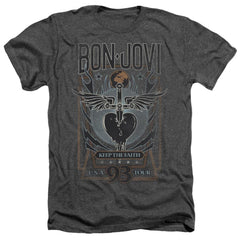 Bon Jovi Keep The Faith Men's 30/1 Heather 60 40 Poly Short-Sleeve T-Shirt