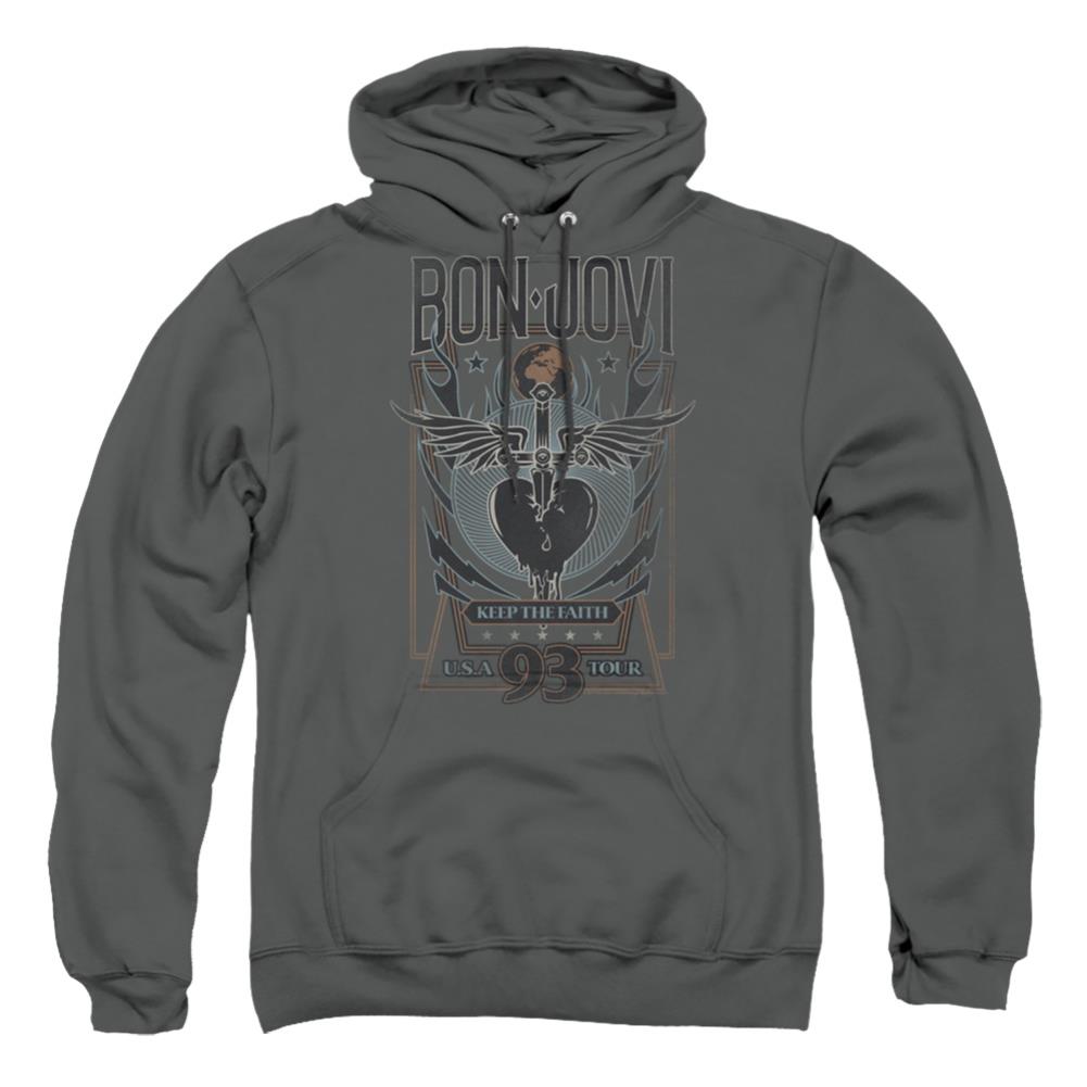 Bon Jovi Keep The Faith Men's Pull-Over 75 25 Poly Hoodie