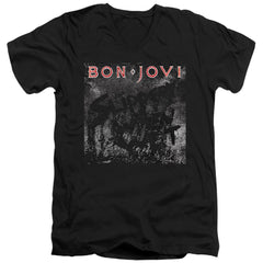 Bon Jovi Slippery Cover Men's 30/1 Cotton Slim V-Neck T-Shirt