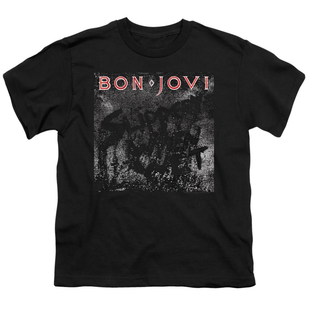 Bon Jovi Slippery Cover Youth 18/1 100% Cotton Short-Sleeve T-Shirt