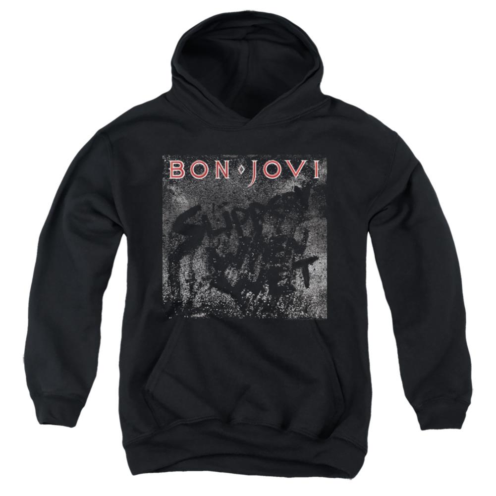 Bon Jovi Slippery Cover Youth Cotton Poly Pull-Over Hoodie