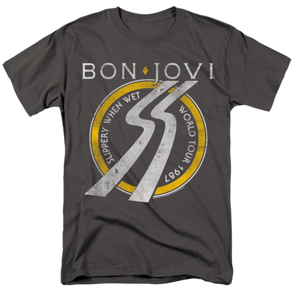 Bon Jovi Slippery When Wet World Tour Men's 18/1 Cotton Short-Sleeve T-Shirt