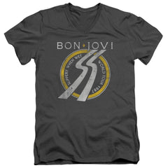 Bon Jovi Slippery When Wet World Tour Men's 30/1 Cotton Slim V-Neck T-Shirt