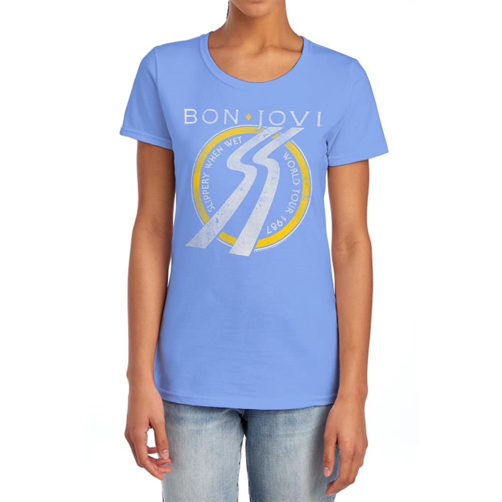 Bon Jovi Slippery When Wet World Tour Women's 18/1 Cotton Short-Sleeve T-Shirt