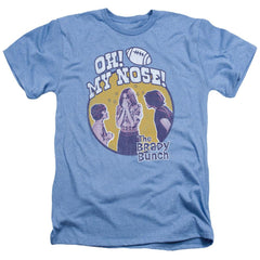 Brady Bunch My Nose Men's 30/1 Heather 60 40 Poly Short-Sleeve T-Shirt