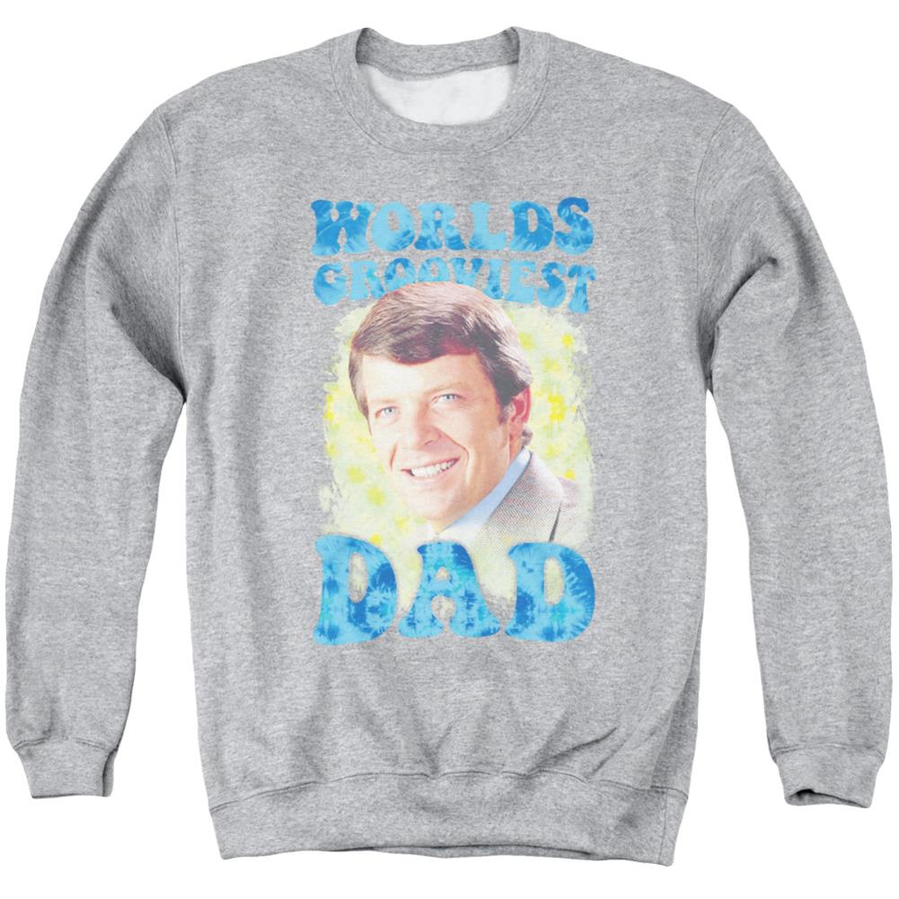 Brady Bunch Worlds Grooviest Men's Crewneck 50 50 Poly Long-Sleeve T-Shirt