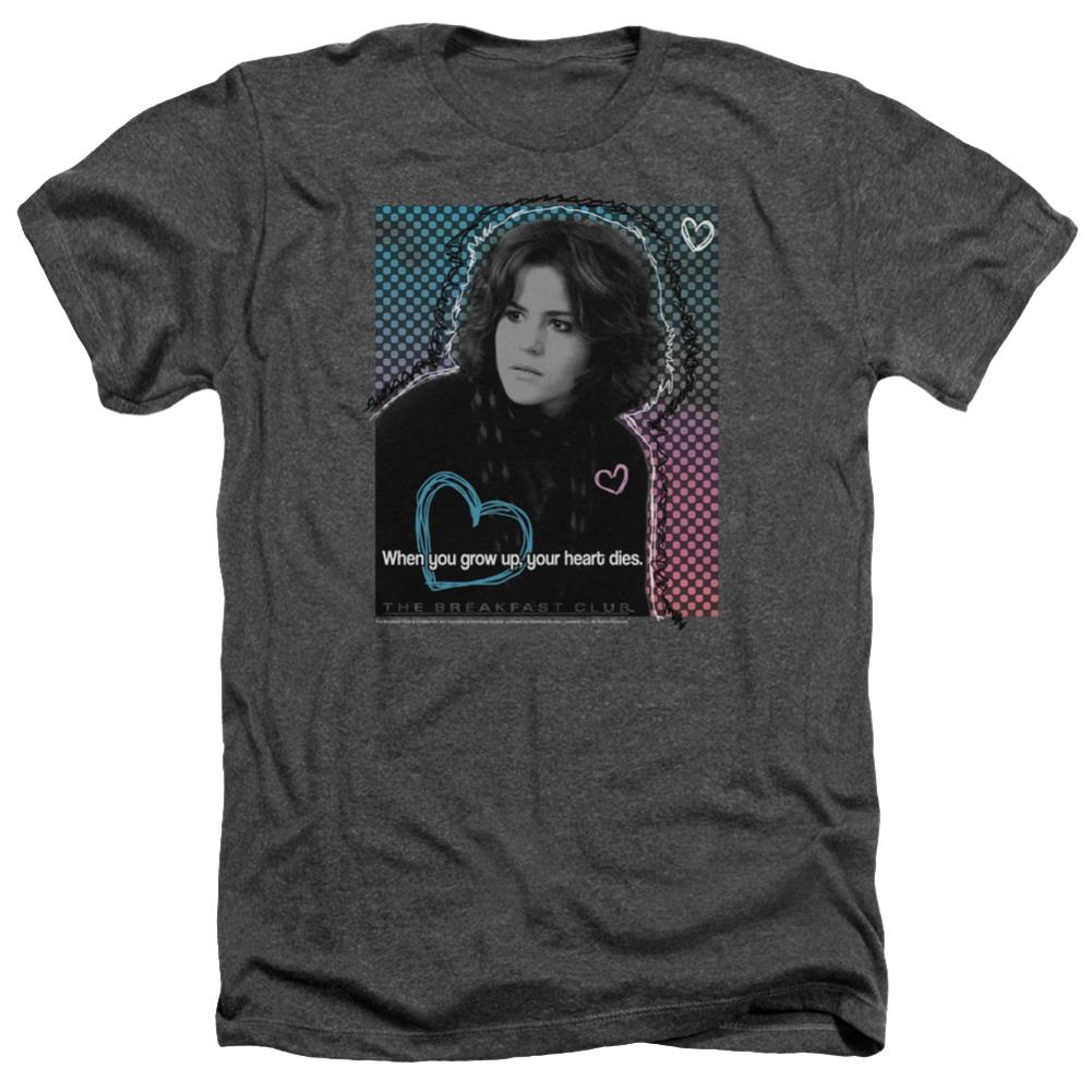 Breakfast Club Heart Dies Men's 30/1 Heather 60 40 Poly Short-Sleeve T-Shirt