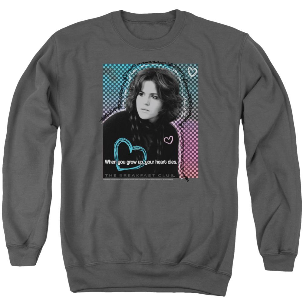 Breakfast Club Heart Dies Men's Crewneck 50 50 Poly Long-Sleeve T-Shirt