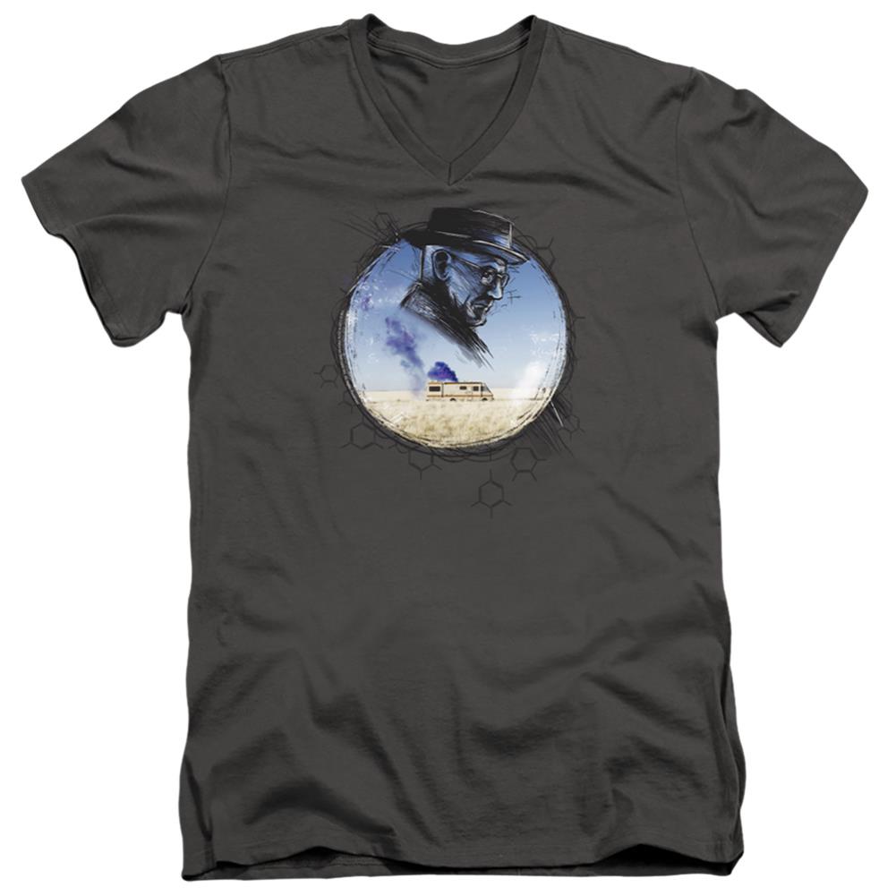 Breaking Bad Crystal Men's 30/1 Cotton Slim V-Neck T-Shirt