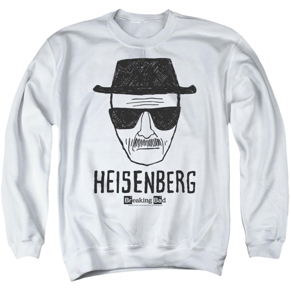 Breaking Bad Heisenberg Men's Crewneck 50 50 Poly Long-Sleeve T-Shirt