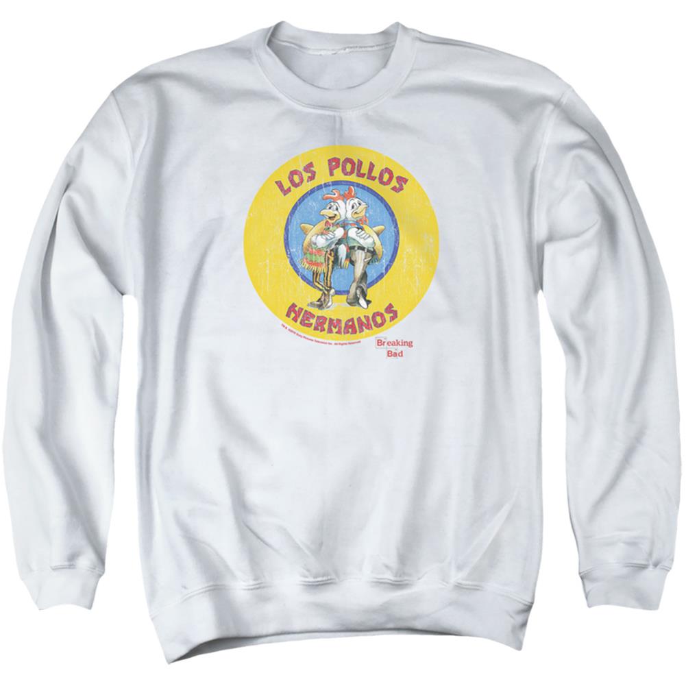 Breaking Bad Los Pollos Hermanos Men's Crewneck 50 50 Poly Long-Sleeve T-Shirt