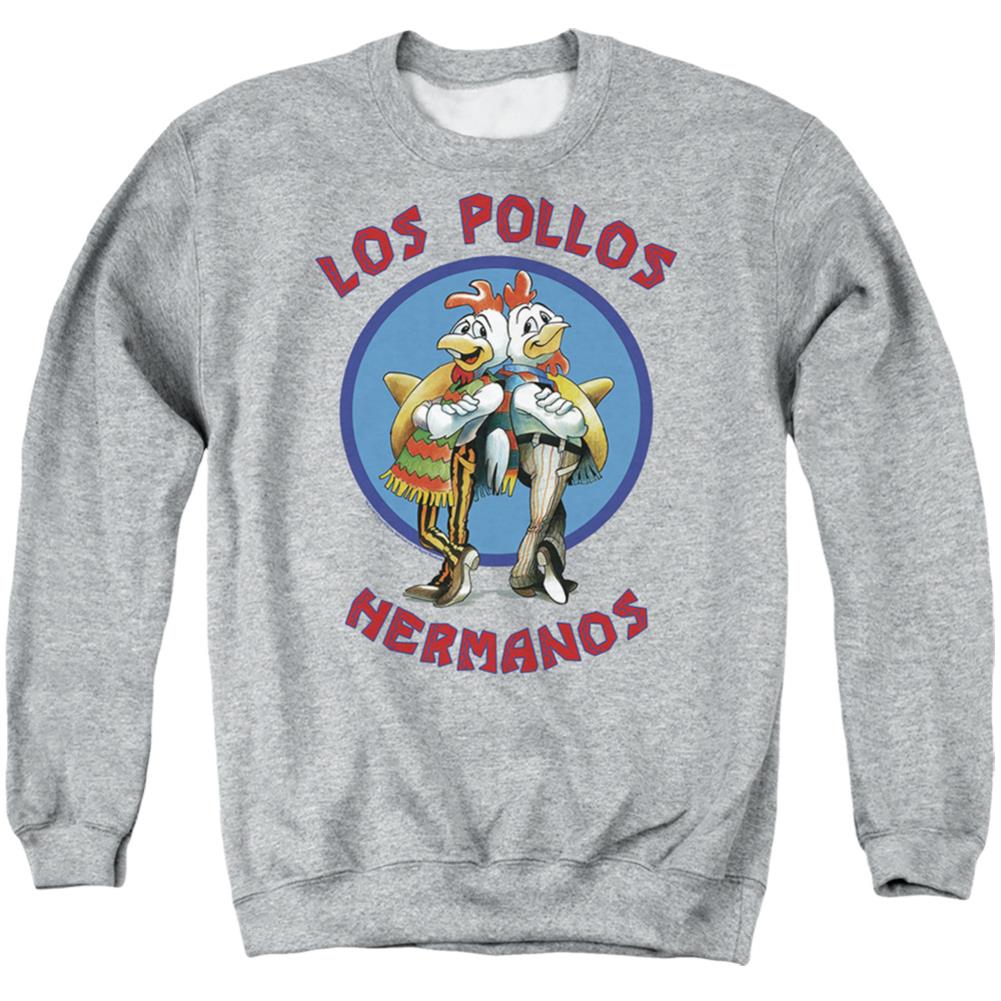 Breaking Bad Los Pollos Hermanos Men's Crewneck 50 50 Poly Long-Sleeve T-Shirt