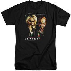 Bride Of Chucky Chucky Gets Lucky Men's 18/1 Tall Cotton Short-Sleeve T-Shirt