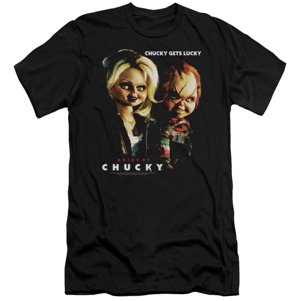 Bride Of Chucky Chucky Gets Lucky Men's Ultra-Soft 30/1 Cotton Slim Short-Sleeve T-Shirt