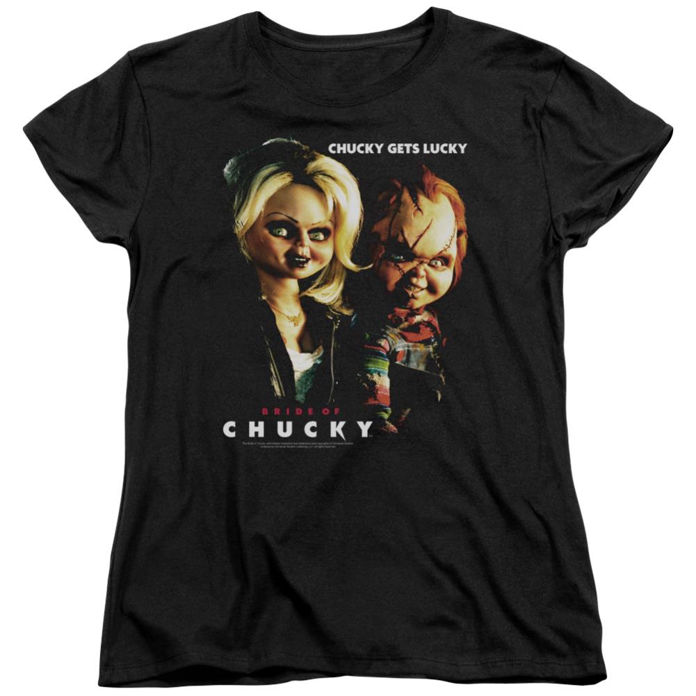 Bride Of Chucky Chucky Gets Lucky Women's 18/1 Cotton Short-Sleeve T-Shirt