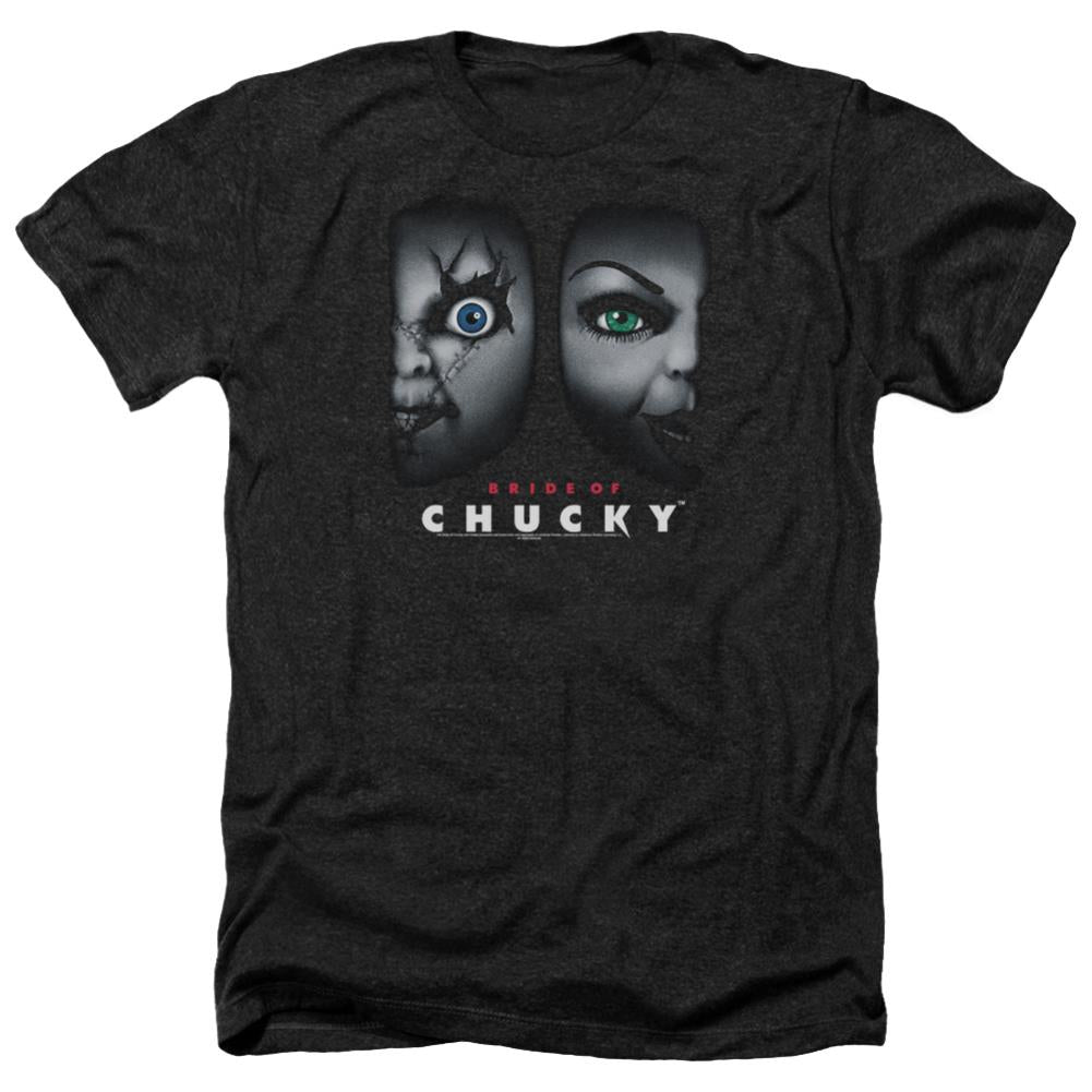 Bride Of Chucky Happy Couple Men's 30/1 Heather 60 40 Poly Short-Sleeve T-Shirt