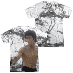 Bruce Lee Battle Ready (Front/Back Print) Men's Regular Fit Polyester Short-Sleeve T-Shirt
