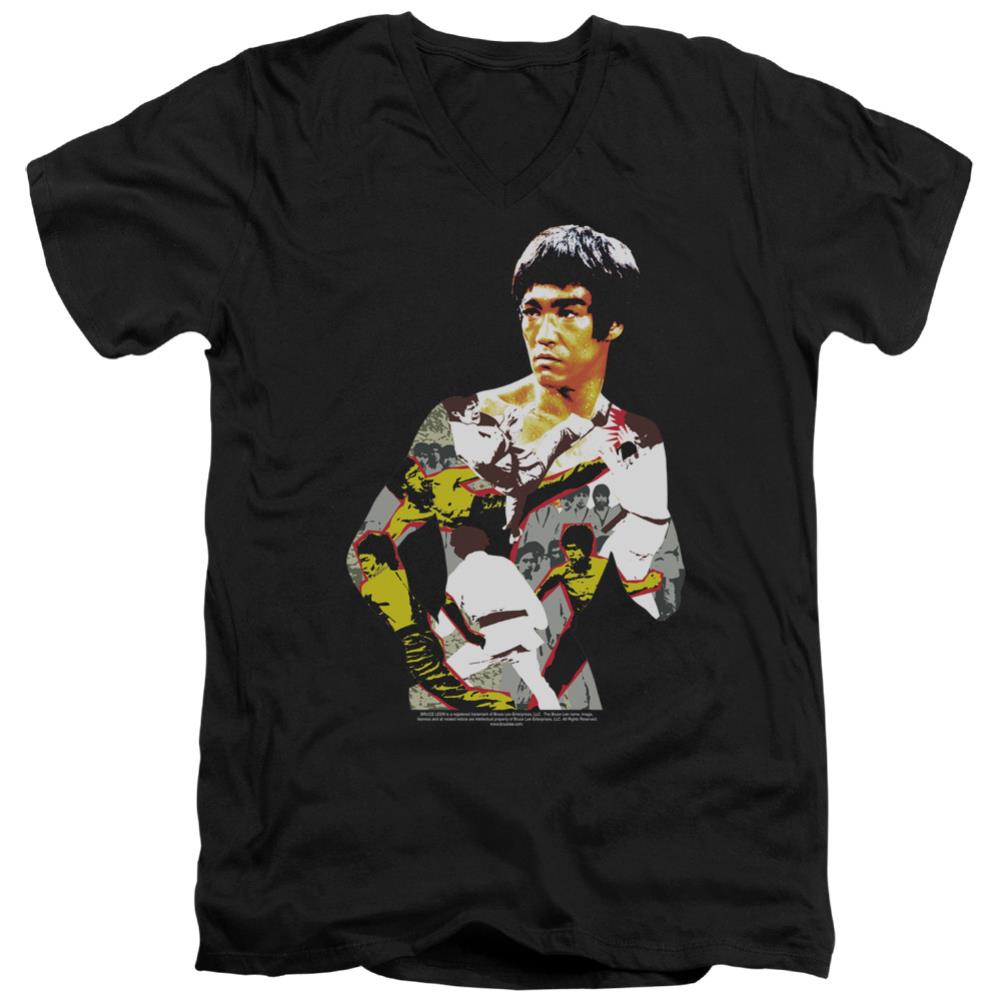 Bruce Lee Body Of Action Men's 30/1 Cotton Slim V-Neck T-Shirt