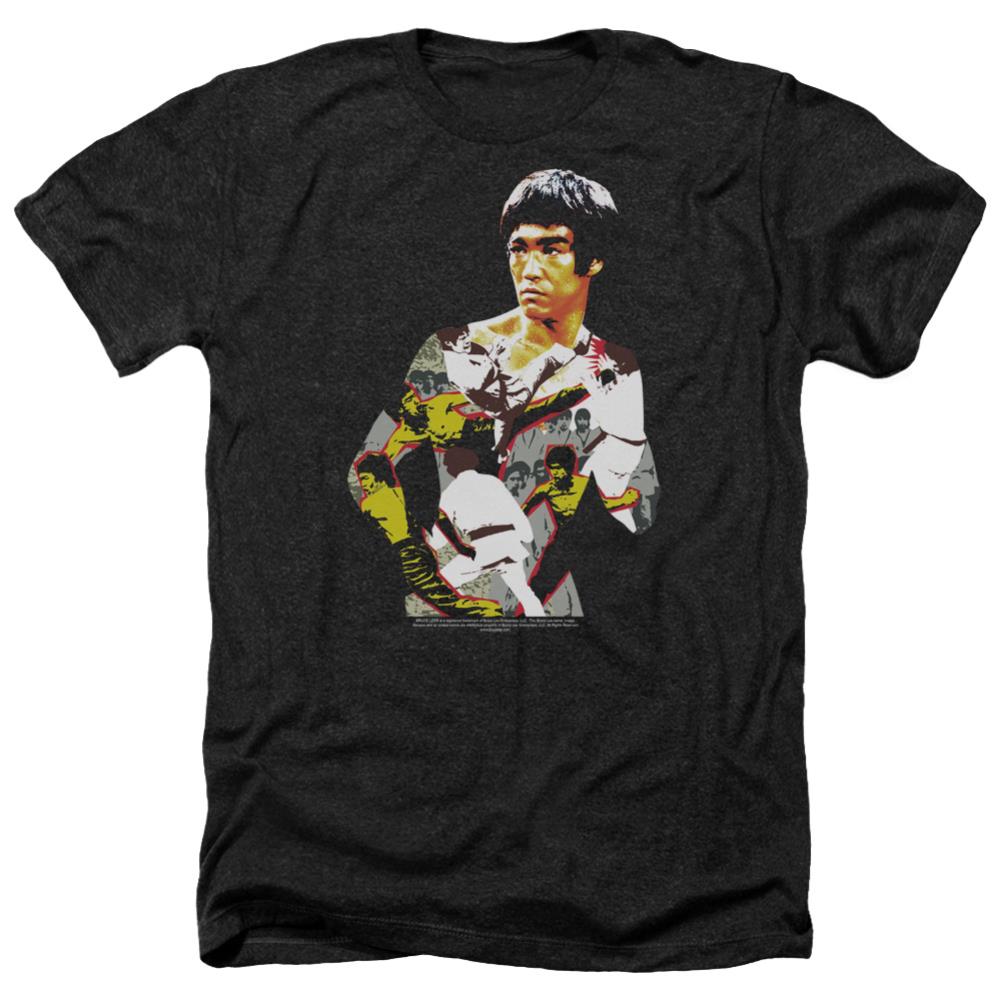 Bruce Lee Body Of Action Men's 30/1 Heather 60 40 Poly Short-Sleeve T-Shirt