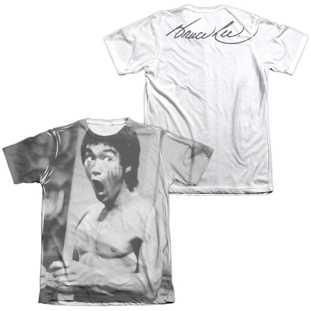 Bruce Lee Classic Lee (Front/Back Print) Men's Regular Fit Poly Cotton Short-Sleeve T-Shirt