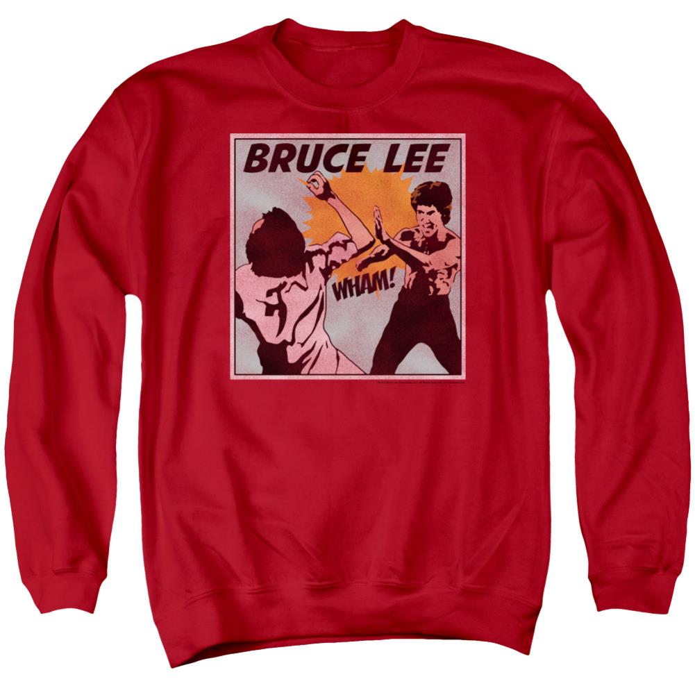 Bruce Lee Comic Panel Men's Crewneck 50 50 Poly Long-Sleeve T-Shirt