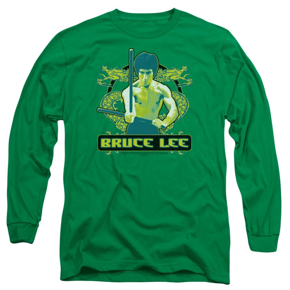Bruce Lee Double Dragons Men's 18/1 Cotton Long-Sleeve T-Shirt