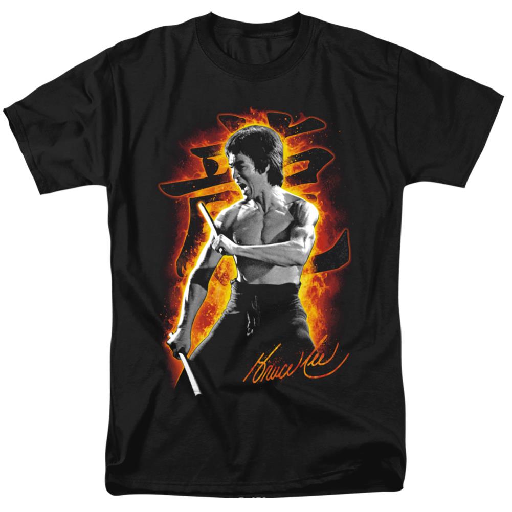 Bruce Lee Dragon Fire Men's 18/1 Cotton Short-Sleeve T-Shirt