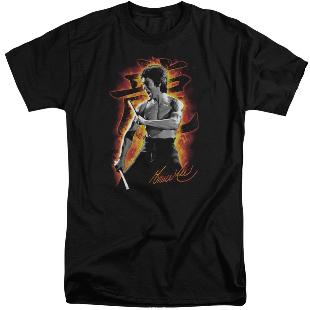 Bruce Lee Dragon Fire Men's 18/1 Tall Cotton Short-Sleeve T-Shirt