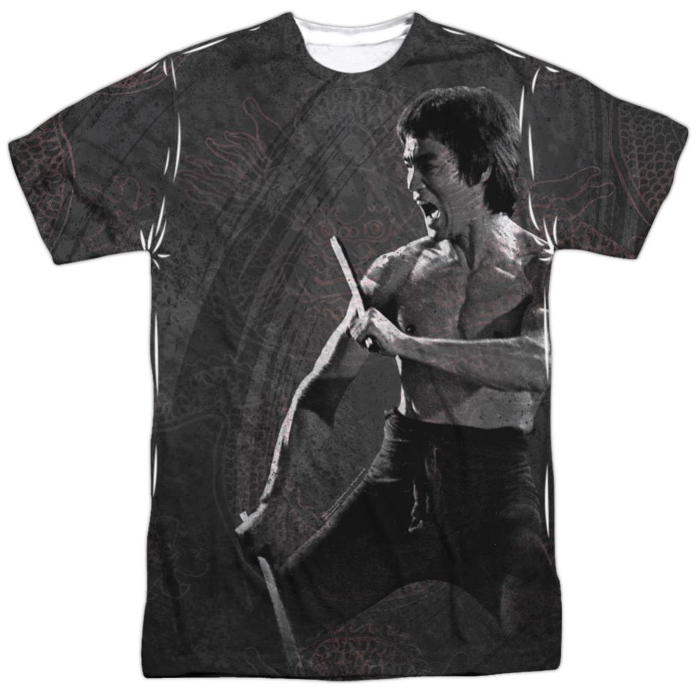Bruce Lee Dragon Print Men's Regular Fit Polyester Short-Sleeve T-Shirt
