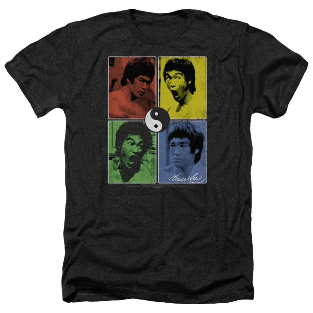Bruce Lee Enter Color Block Men's 30/1 Heather 60 40 Poly Short-Sleeve T-Shirt