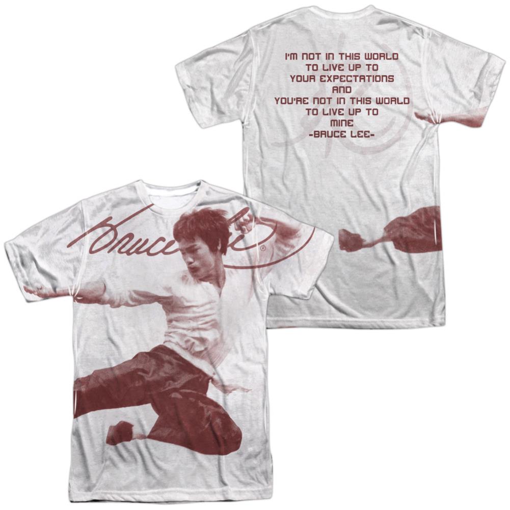 Bruce Lee Expectations (Front/Back Print) Men's Regular Fit Polyester Short-Sleeve T-Shirt