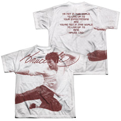 Bruce Lee Expectations (Front/Back Print) Youth Regular Fit Poly Short-Sleeve T-Shirt