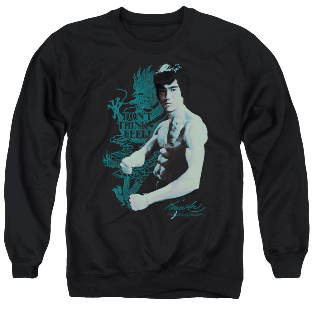 Bruce Lee Feel Men's Crewneck 50 50 Poly Long-Sleeve T-Shirt