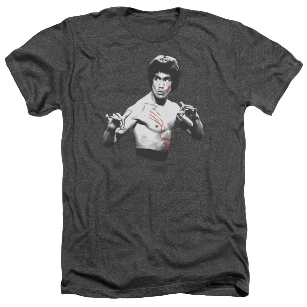 Bruce Lee Final Confrontation Men's 30/1 Heather 60 40 Poly Short-Sleeve T-Shirt