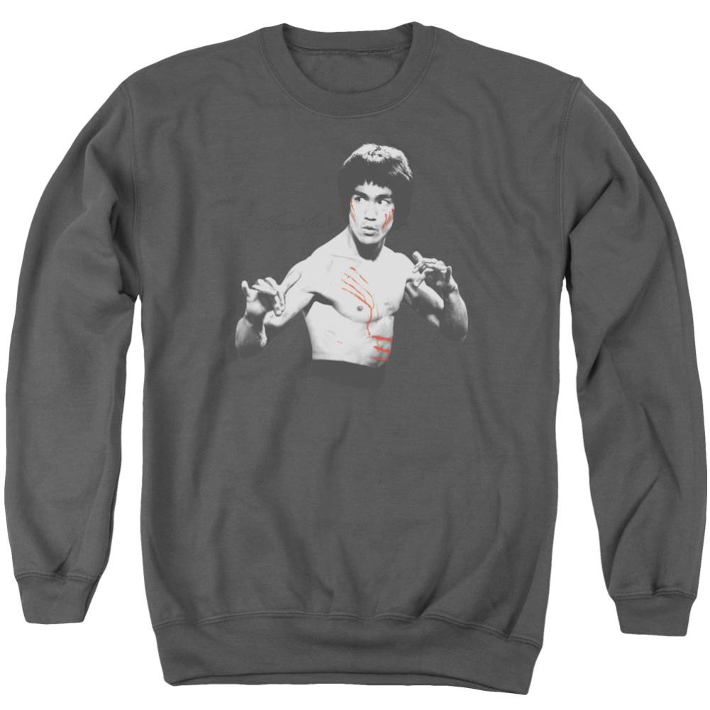 Bruce Lee Final Confrontation Men's Crewneck 50 50 Poly Long-Sleeve T-Shirt