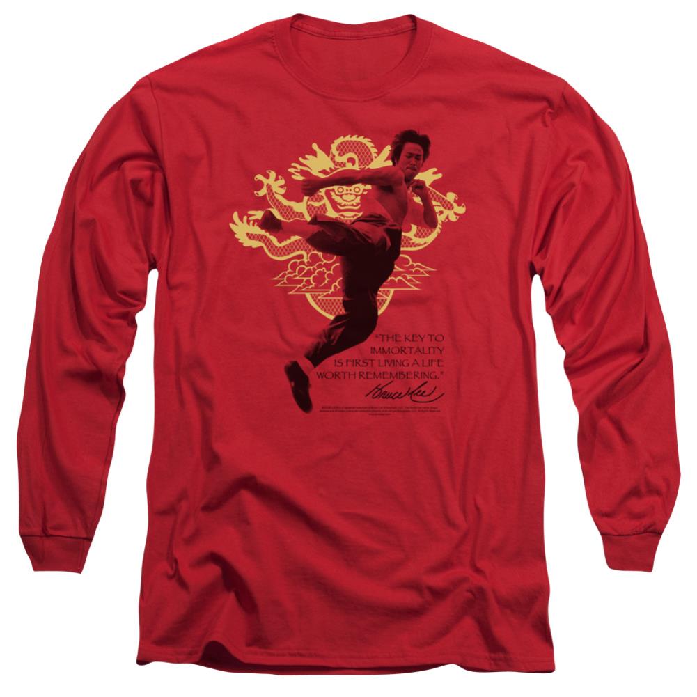 Bruce Lee Immortal Dragon Men's 18/1 Cotton Long-Sleeve T-Shirt