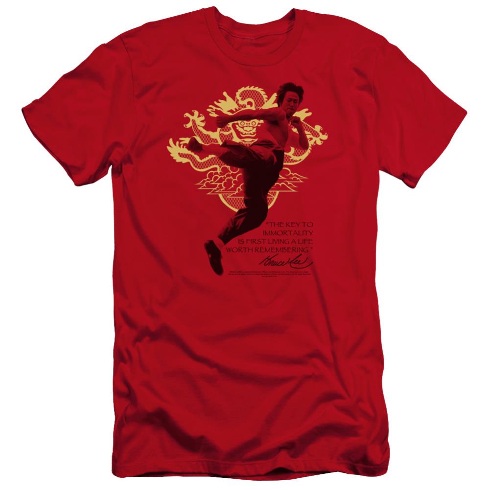Bruce Lee Immortal Dragon Men's Ultra-Soft 30/1 Cotton Slim Short-Sleeve T-Shirt
