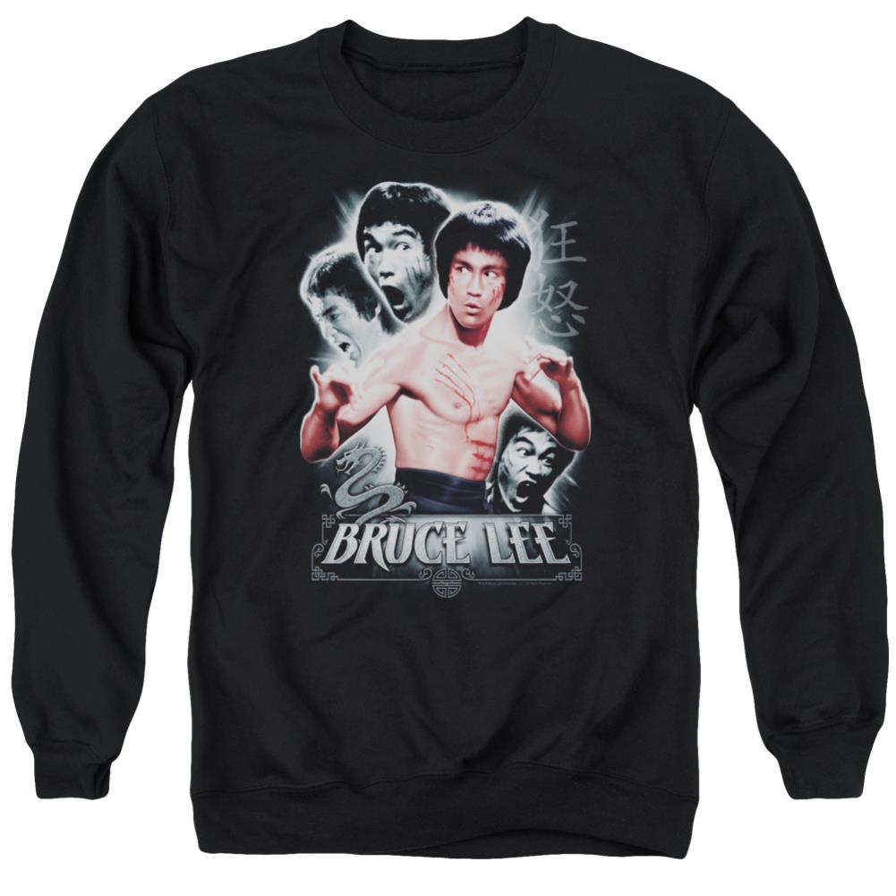 Bruce Lee Inner Fury Men's Crewneck 50 50 Poly Long-Sleeve T-Shirt